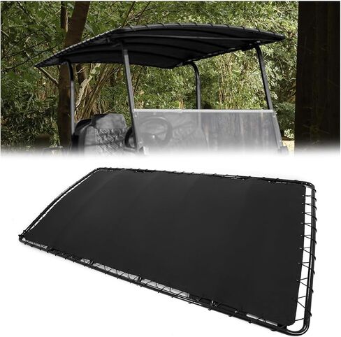 HECASA Universal Golf Cart Sun Top Compatible with EZGO Club Car Yamaha Extended Golf Cart Roof Black in Saudi Arabia