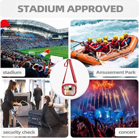 Clear Bag Stadium معتمدة ، حقيبة Crossbody صافية مع حزام قابل للإزالة وقابل للتعديل لحضور الحفل الرياضي in Kuwait