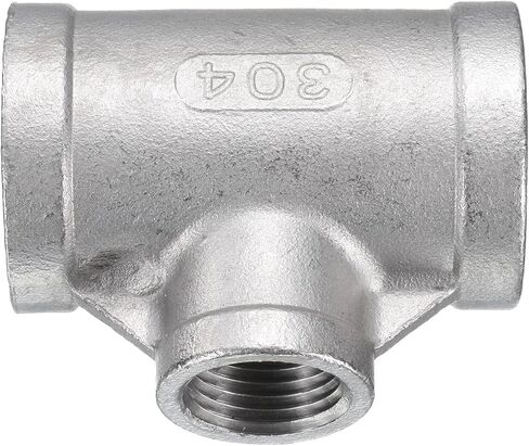 HARFINGTON Tee Pipe Fitting (1/2" x 1" x 1") NPT Female 304 Stainless Steel t Shaped Reducer 3 Way T-Connector for Industrial Connection Water Air Gas Oil Fuel in Saudi Arabia