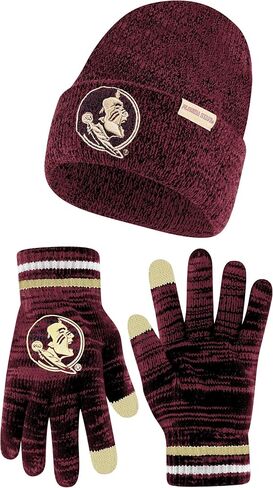 Ultra Game NCAA Unisex Kids Ncaa Official Super Soft Winter Beanie Knit Hat With Extra Warm Touch Screen Gloves in Saudi Arabia