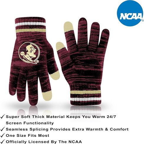 Ultra Game NCAA Unisex Kids Ncaa Official Super Soft Winter Beanie Knit Hat With Extra Warm Touch Screen Gloves in Saudi Arabia