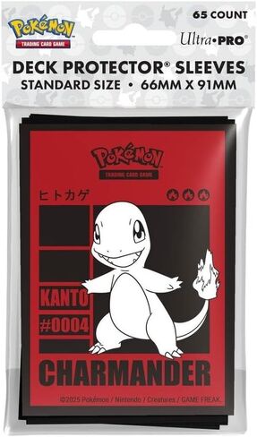 Ultra Pro - Charmander 65Ct Deck Protector® Sleeves لـ Pokémon | هدية جامع ، إكسسوارات الألعاب ، أكمام جاهزة للبطولات ، معدات مروحة بوكيمون ، حماية بطاقة التداول ، مستلزمات ألعاب البطاقات in Saudi Arabia