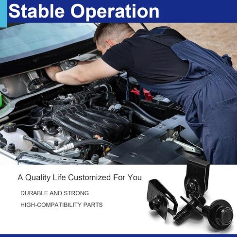100 PCS Automotive Body Bolts and U-nut Clamp Kit Bumper Fender Liner Pull Metal Rust-Resistant U Retainer Universal Fastener Accessories Size U-Nuts 1′/0.52′/0.47′ and Bolts 0.46′/0.85′ M6-1 in Kuwait