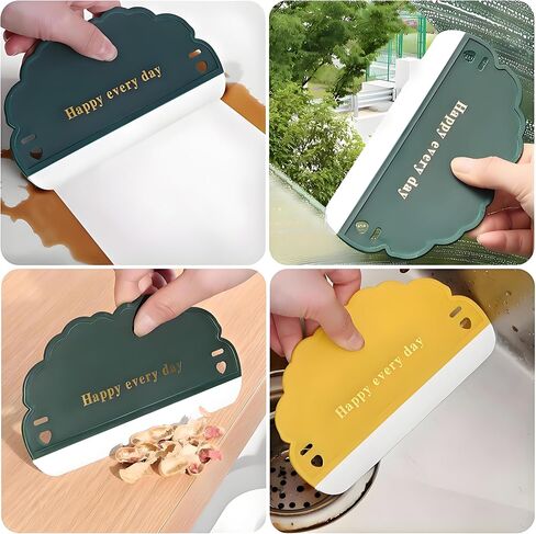 Squeegee Bathroom Glass Door Clasting Sclaper with Hanging Hook ، Silicone Mini Kitchen Countertop Squeegee ، مكشطة ممسحة الماء لأدوات تنظيف البلاط بالوعة (Cloud 3pcs) in Saudi Arabia