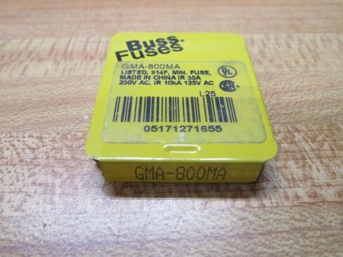 Bussmann GMA-800MA مصغرة الأنبوب الزجاجي FUSE GMA800MA (حزمة 5) in Saudi Arabia