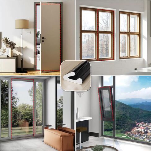 V-Shaped Weather Stripping Door Seal, 19.7FT Draft Stopper for Doors/Windows, Gaps, Dustproof, Soundproof & Thermal Insulating, Noise-Reducing, Light-Blocking Door Gap Filler in Saudi Arabia