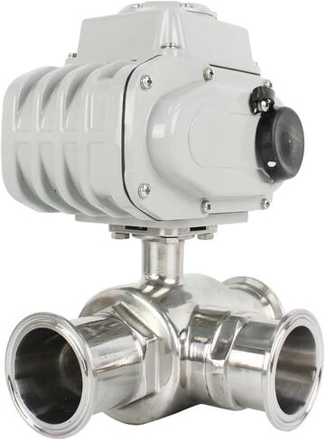 63mm 3 Way الفولاذ المقاوم للصدأ Tri Clamp Ferrule Type Musterly Ball Valve 220V 110V 12V صمامات الكرة الكهربائية عالية المنصة (l type_12vdc) in Saudi Arabia