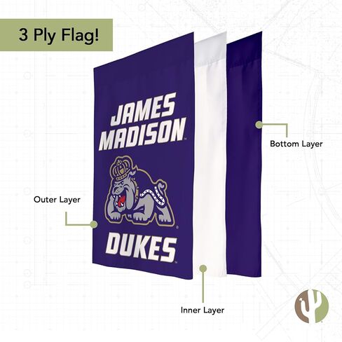 Desert Cactus James Madison University JMU Garden Flag – 19 x 12 inch James Madison Dukes Banner, For Outdoor Display and Events (Design A) in Saudi Arabia