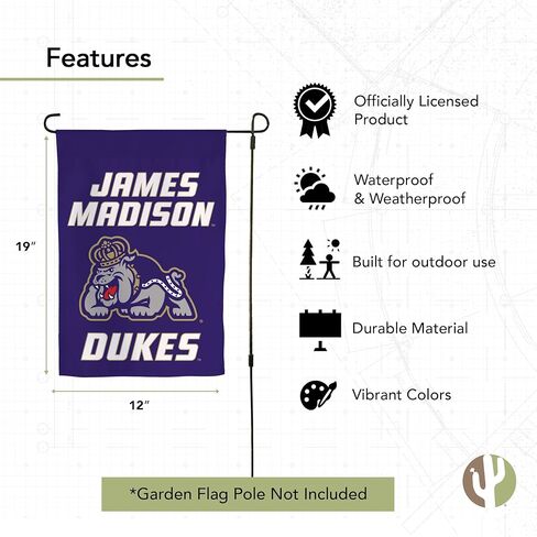 Desert Cactus James Madison University JMU Garden Flag – 19 x 12 inch James Madison Dukes Banner, For Outdoor Display and Events (Design A) in Saudi Arabia
