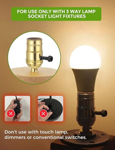 LOHAS 3 Way LED Light Bulbs 50/100/150W Equivalent, 3-Way LED Bulbs Soft White 3000K, Dimmable A19 Light Bulb E26 Base for Bedroom, Kitchen, Living Room, 2 Pack in Saudi Arabia