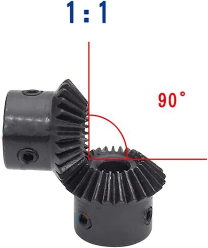 2pc 2M 25 Teeth Bevel Gear Keyway Bore 12/14/15/16/17/18/20/22/24/25mm 1:1 90 Degrees Meshing Angle Steel Gears 45# Steel(24mm (Keyway 8)) in Saudi Arabia