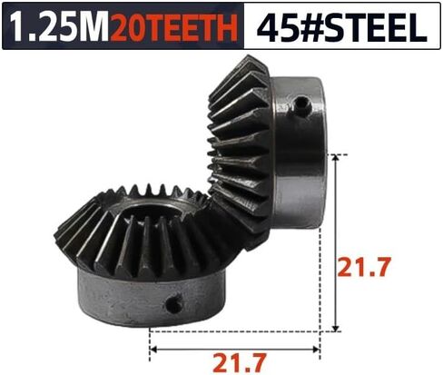 1pcs Bevel Gear 1.25M 20Teeth Inner Hole 8/10 Mm Gear 90 Degrees Meshing Angle Steel Gears Screw Hole M5(10mm) in Saudi Arabia
