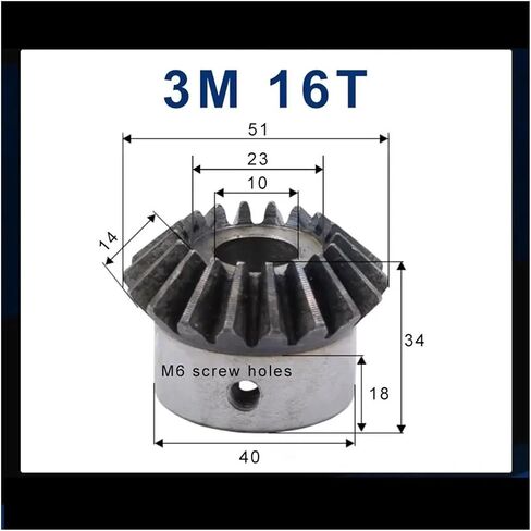 1pc التروس المائل 3M 16T 3 Mod 16 ثقب عملية الأسنان 10 مم 90 درجة حرارة التروس الصلب in Saudi Arabia