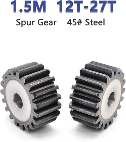 1pc Spur Gear 1.5M 12T-27T Metal Transmission Gear 45# Steel 1.5 Modulus 12 13 14 15 16 17 18 19 20 21 22 23 24 25 26 27 Teeth(1.5M - 19Teeth) in Saudi Arabia
