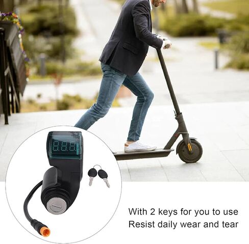 Electric Scooter Handle Switch Lock, 3 Pin Handlebar Switch Lock with 2 Keys Scooter Digital Display Ignition Lock for M5 Electric Scooter in Saudi Arabia