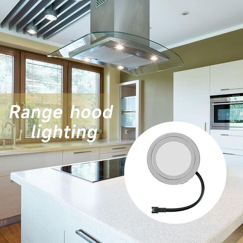 2 Pack Range Hood Lights with SM Socket DC 12V 1.5W 6500K Hole Closet Range Hood LED Light Recessed Stove Hood Light Bulb Replacement, SM Socket in Kuwait