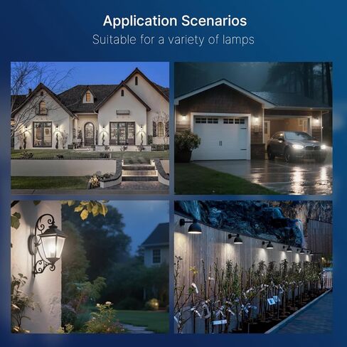 Flsnt Dusk to Dawn Outdoor Sensor A19 LED Edison Plubs ، 9W (60W EQV.) ، 800lm ، Fintage Filament E26 BASE ، Auto ON/OFF PHOTOCELL Automatic للإضاءة الخارجية الموفرة للطاقة ، 2700K أبيض ناعم ، 4 حزمة. in Kuwait