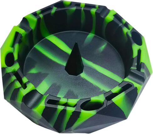 Portable Silicone Ashtray For Smoking Cigarettes Accessories Heat Resistant Unbreakable (Green Black) in Kuwait