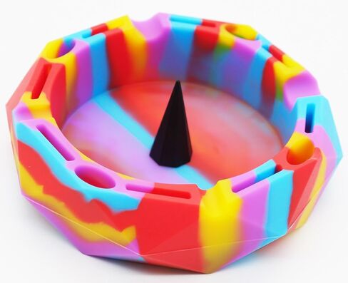 Portable Silicone Ashtray For Smoking Cigarettes Accessories Heat Resistant Unbreakable (Green Black) in Kuwait