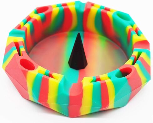 Portable Silicone Ashtray For Smoking Cigarettes Accessories Heat Resistant Unbreakable (Green Black) in Kuwait