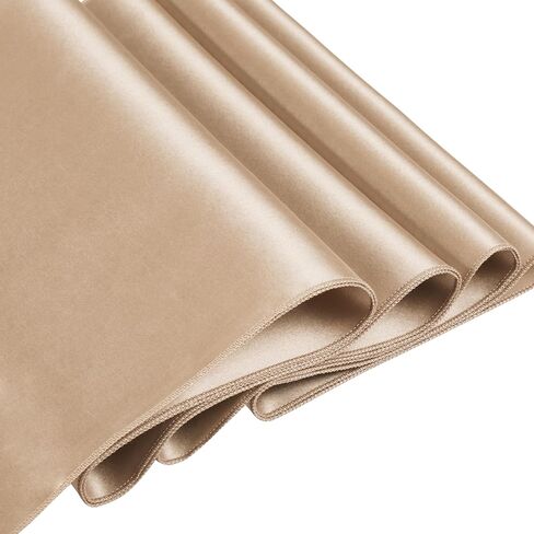 12pcs Taupe Satin Table Runners 12" x 108", Elegant and Smooth Silky Fabric Table Decor for Wedding Banquet Birthday Decoration in Saudi Arabia
