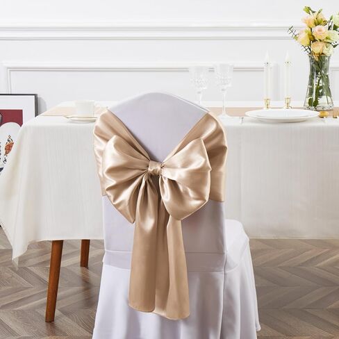 12pcs Taupe Satin Table Runners 12" x 108", Elegant and Smooth Silky Fabric Table Decor for Wedding Banquet Birthday Decoration in Saudi Arabia