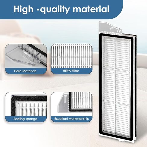(4 Pack) Q7 M5/L5/ L5+ Replacement HEPA Filters Compatible with Roborock Q7 M5+ Robot Vacuum, Accessories Kit, Upright Filter, Canister Filters, Vacuum Filters in Saudi Arabia