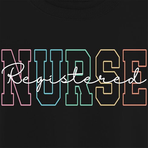 ممرضة مسجلة من النوع الثقيل نساء RN ممرضة طويلة الأكمام القمصان الرسم الطالبة الطالبة الطالبة pullover in Saudi Arabia