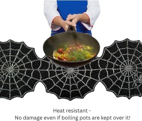 Spider Web Halloween Heat and Spot Resistant Durable Table Runner-Home Decor Mat for Halloween-Halloween Table Decor-Spooky Home Decoration-Cobwebs Decoration-Unique Spooky Decor-Haunted House Decor in Saudi Arabia