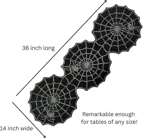 Spider Web Halloween Heat and Spot Resistant Durable Table Runner-Home Decor Mat for Halloween-Halloween Table Decor-Spooky Home Decoration-Cobwebs Decoration-Unique Spooky Decor-Haunted House Decor in Saudi Arabia