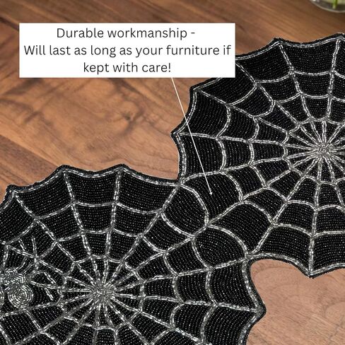 Spider Web Halloween Heat and Spot Resistant Durable Table Runner-Home Decor Mat for Halloween-Halloween Table Decor-Spooky Home Decoration-Cobwebs Decoration-Unique Spooky Decor-Haunted House Decor in Saudi Arabia