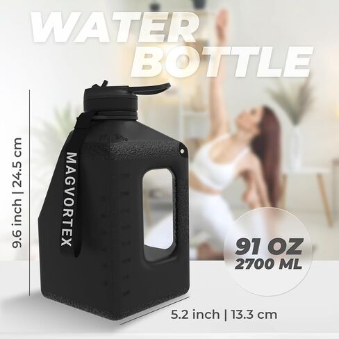 زجاجة ماء ماجفورتيكس 91 أوقية ، بلاستيك خالي من BPA ، حامل هاتف مغناطيسي ، فم عريض ، غطاء مقلب مقاوم للتسرب ، زجاجة شوجة كبيرة يوميًا للترطيب ، المشي لمسافات طويلة والاستخدام اليومي in Kuwait