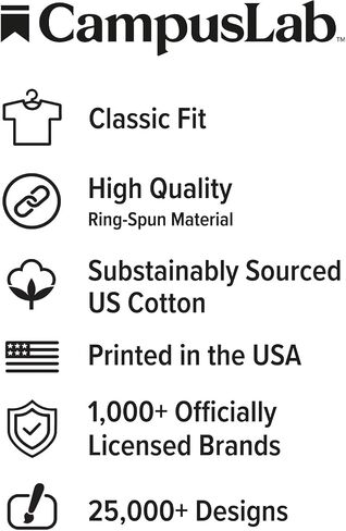 الرسمية NCAA Classic Collegiate Classic Ring-Spun T-shirt for Men & Women Collection in Kuwait
