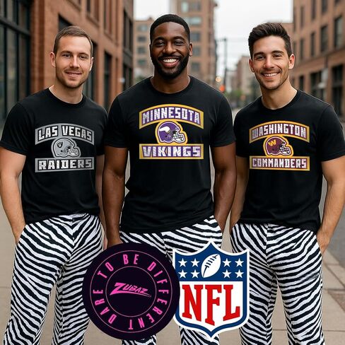 Zubaz NFL Teams Men's Short Sleeve Vibrant Team Colors Graphic T-Shirt (Small - 5XL) in Saudi Arabia