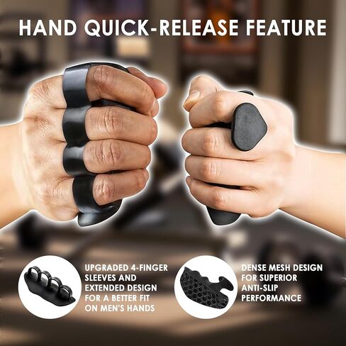 Anti-Slip Workout Grips, 4Pcs Ergonomic Hand Protector for Men and Women, Portable & Breathable, Gym Workout Gloves Ideal for Weight Lifting, Dumbbell, Pull-Ups, Gym Training, with Storage Case in Kuwait