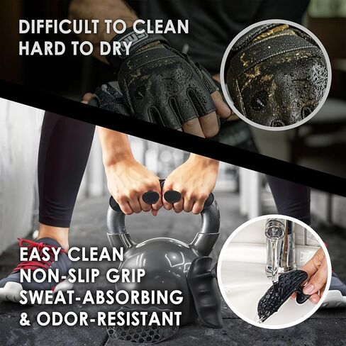 Anti-Slip Workout Grips, 4Pcs Ergonomic Hand Protector for Men and Women, Portable & Breathable, Gym Workout Gloves Ideal for Weight Lifting, Dumbbell, Pull-Ups, Gym Training, with Storage Case in Kuwait