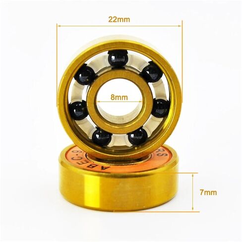 608 2RS Hybrid Black Ceramic Ball Bearing 8 * 22 * ​​7mm Roller Skate Skateboard 10pcs in Kuwait