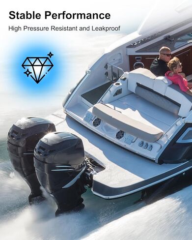 Trim Tilt Hydraulic Ram Cylinder Hose Kit Compatible with Mercruiser Alpha One Gen Two with Trim cylinders 16-3/16In, Braided Stainless Steel Hoses for 9B-106 9B-116 Replace for 32-864960 32-864959 in Saudi Arabia