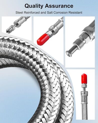 Trim Tilt Hydraulic Ram Cylinder Hose Kit Compatible with Mercruiser Alpha One Gen Two with Trim cylinders 16-3/16In, Braided Stainless Steel Hoses for 9B-106 9B-116 Replace for 32-864960 32-864959 in Saudi Arabia