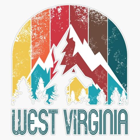 Retro West Virginia Design For Men Women And Kids Bumper Sticker Window Vinyl Decal 5" in Saudi Arabia