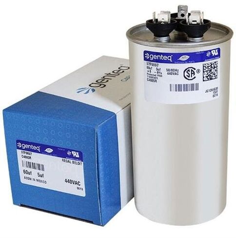 Genteq • 60 + 5 UF MFD X 440 VAC GE الاستبدال الصناعي المزدوج جولة C4605R / 97F9897 in Kuwait