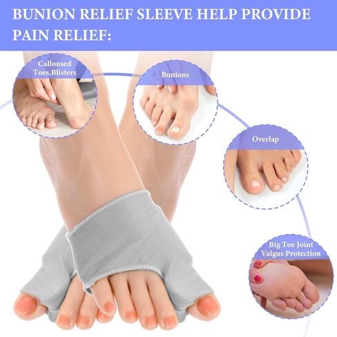 1 Pair Bunion Corrector Relief Sleeve Big Toe Separator Straighteners Breathable Bunion Correction Socks with Gel Pad Non-Slip Toe Spacer for Women Men Day Night Support Hallux Valgus Guard in Saudi Arabia