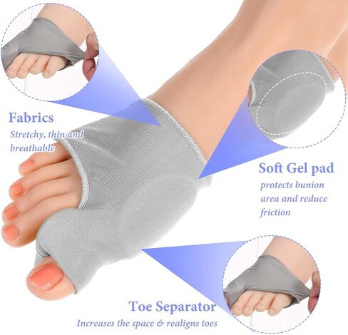1 Pair Bunion Corrector Relief Sleeve Big Toe Separator Straighteners Breathable Bunion Correction Socks with Gel Pad Non-Slip Toe Spacer for Women Men Day Night Support Hallux Valgus Guard in Saudi Arabia