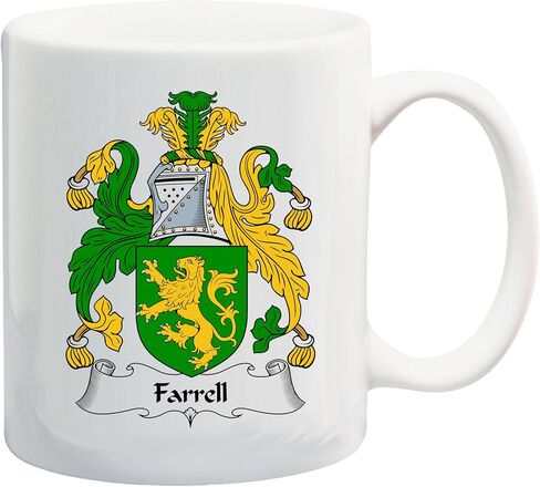 Farrell Coat of Arms/Farrell Family Crest 11 Oz Ceramic Coffee/Cocoa Mug by Carpe Diem Designs, Made in the U.S.A. in Kuwait