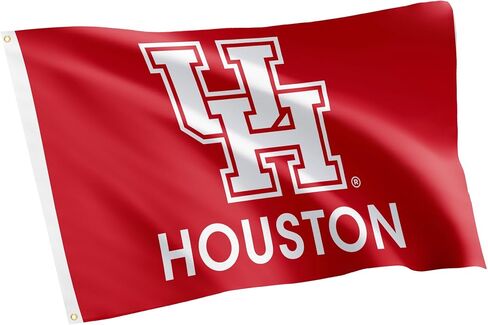 Desert Cactus University of Houston UH Flag - 3 × 5 أقدام الكوجر لافتة ، نسيج متين داخلي/خارجي ، تصميم البوليستر بنسبة 100 ٪ (النمط ب) in Saudi Arabia