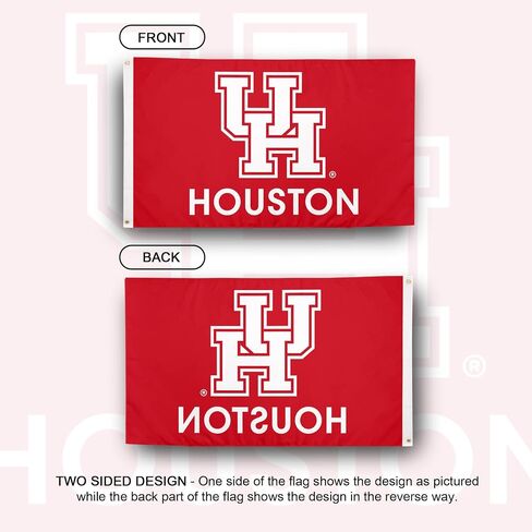 Desert Cactus University of Houston UH Flag - 3 × 5 أقدام الكوجر لافتة ، نسيج متين داخلي/خارجي ، تصميم البوليستر بنسبة 100 ٪ (النمط ب) in Saudi Arabia
