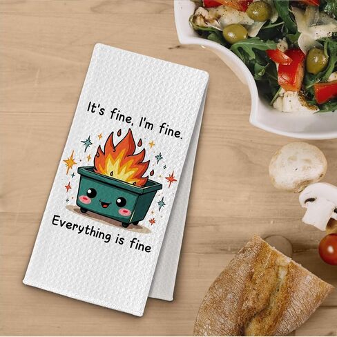 المناشف المطبخ المضحكة Function Fire Fire ، هذا الضوء الصغير من الألغام ، سأدعه يلمع مناشف يد الشاي لديكور المطبخ الحمام ، 16x24 بوصة in Saudi Arabia