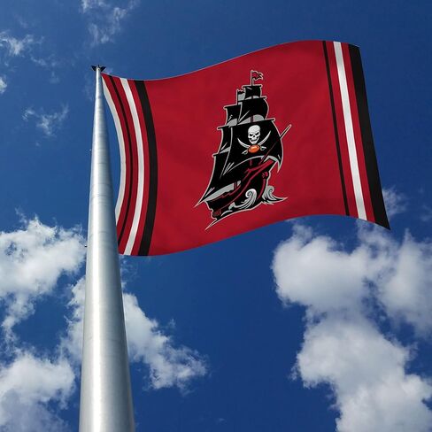 Rico Industries NFL Tampa Bay Buccaneers Throwback 3 'x 5' flag 3 'x 5' banner flag side -side - indoor أو ourdoor - décor in Kuwait