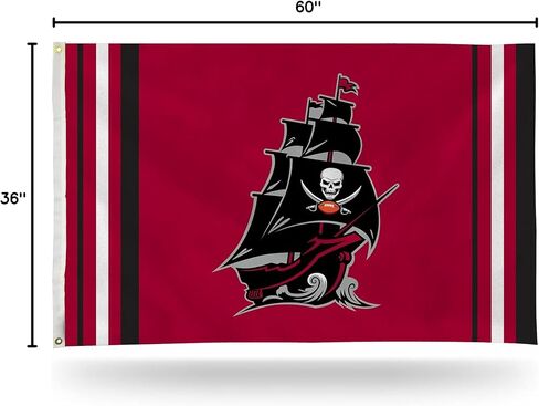 Rico Industries NFL Tampa Bay Buccaneers Throwback 3 'x 5' flag 3 'x 5' banner flag side -side - indoor أو ourdoor - décor in Kuwait