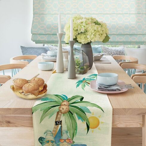 Spring Summer Leaves and Flowers Table Runners, Seasonal Fruit Lemon Kitchen Dining Table Decor, Linen Long Yellow Green Farmhouse Table Decoration Runners 13X72 in in Kuwait
